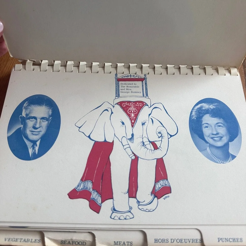 Michigan Republican Women Party Cook Book Vintage Blue George Romney GOP Vintage